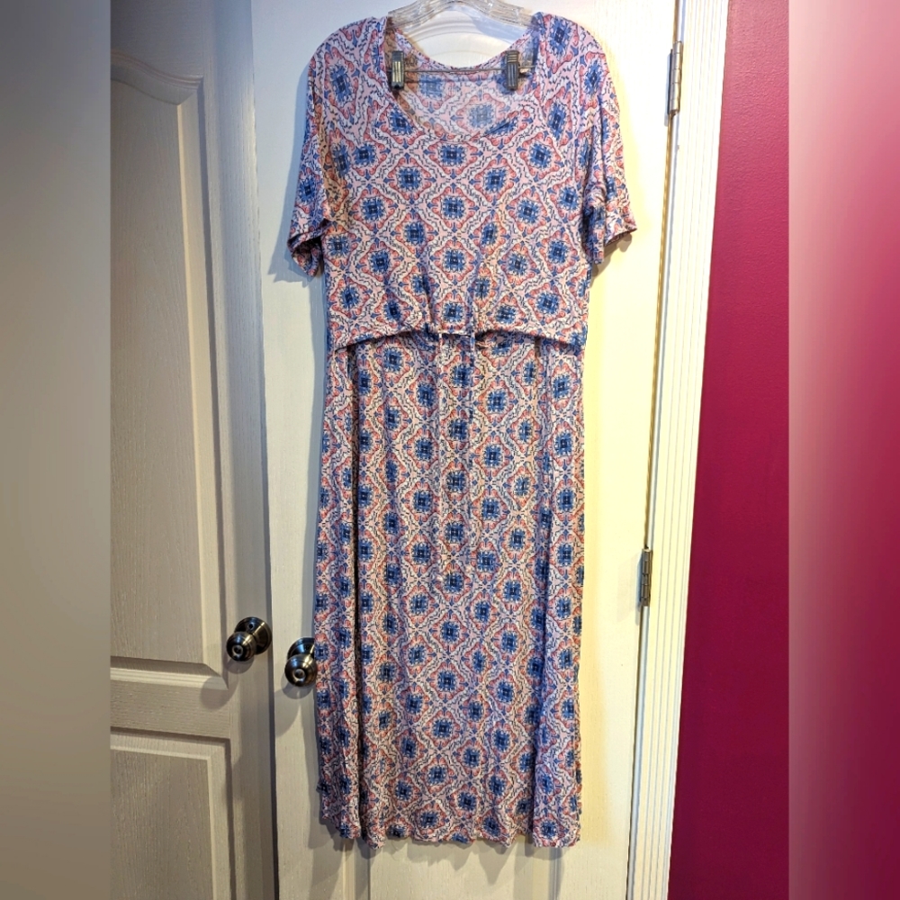 Latched Mama Drawstring Nursing Dress Large